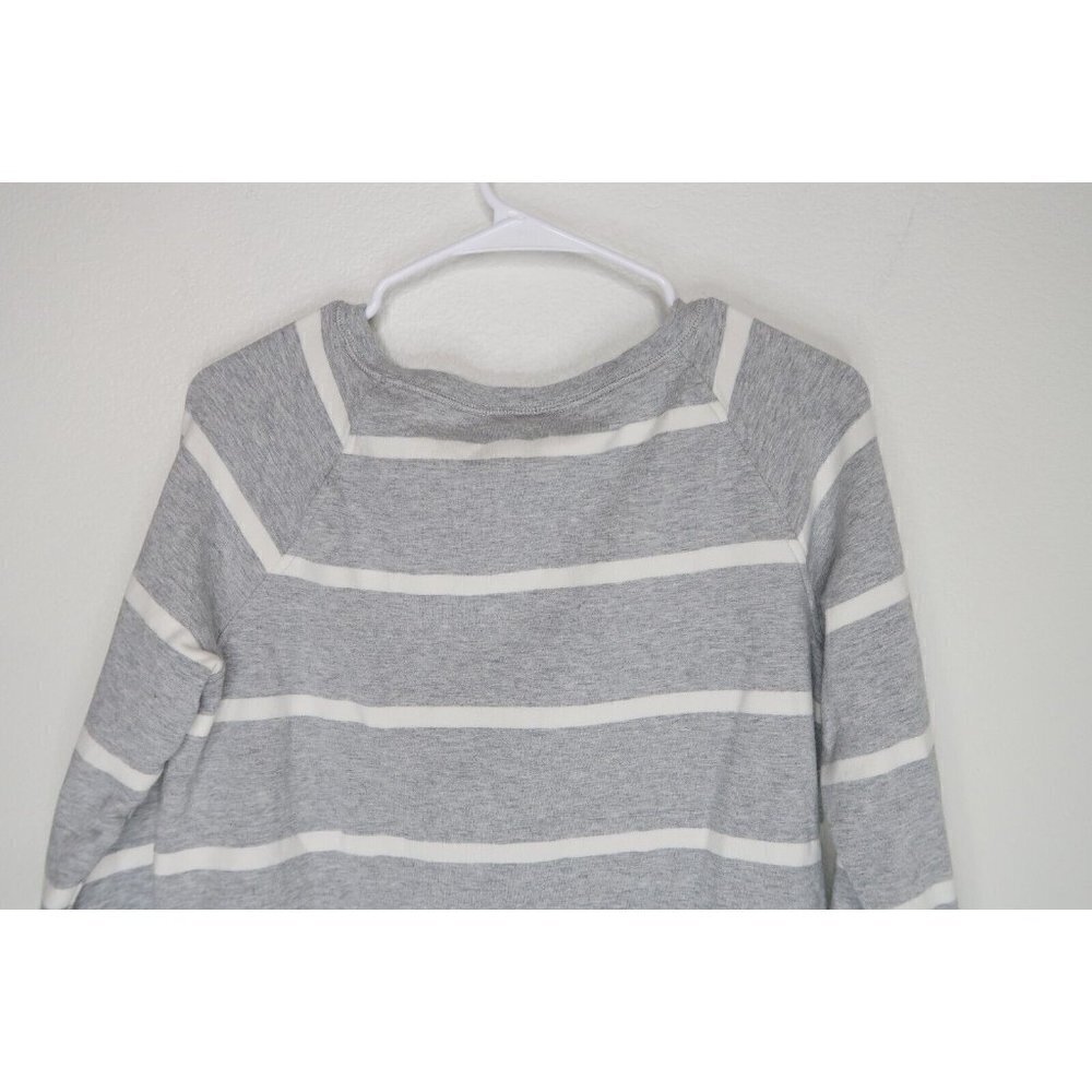 Goodthreads Sweater Heather Gray Open Stripe Long Sleeve Crew Neck Women's XS - Picture 7 of 10
